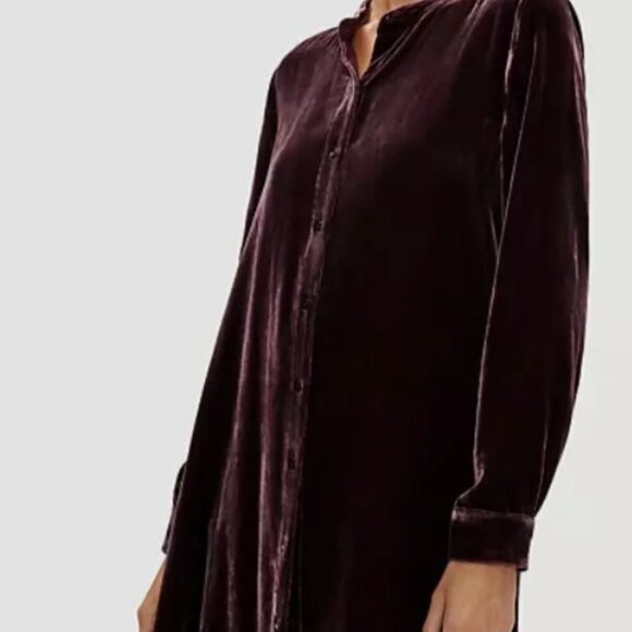 Eileen Fisher Velvet button front dress - size large - Picture 3 of 7